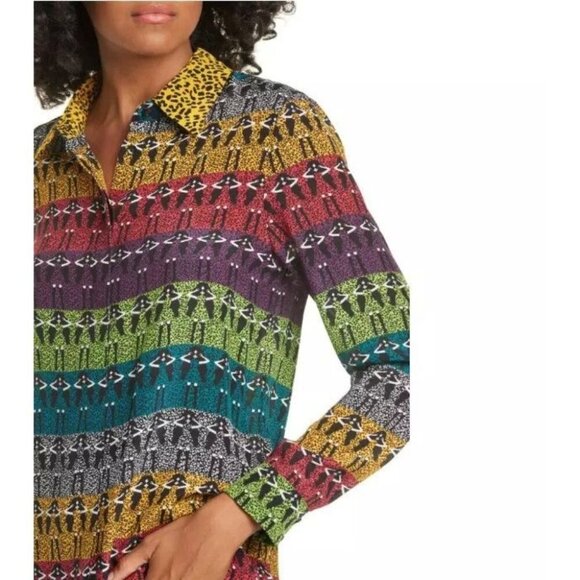 Alice + Olivia Willa Ombre Stace Face Silk Blouse Small - Picture 4 of 10